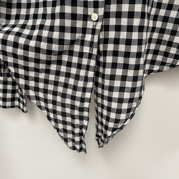 J Crew Gingham Tie Front Button up - Picture 6 of 7
